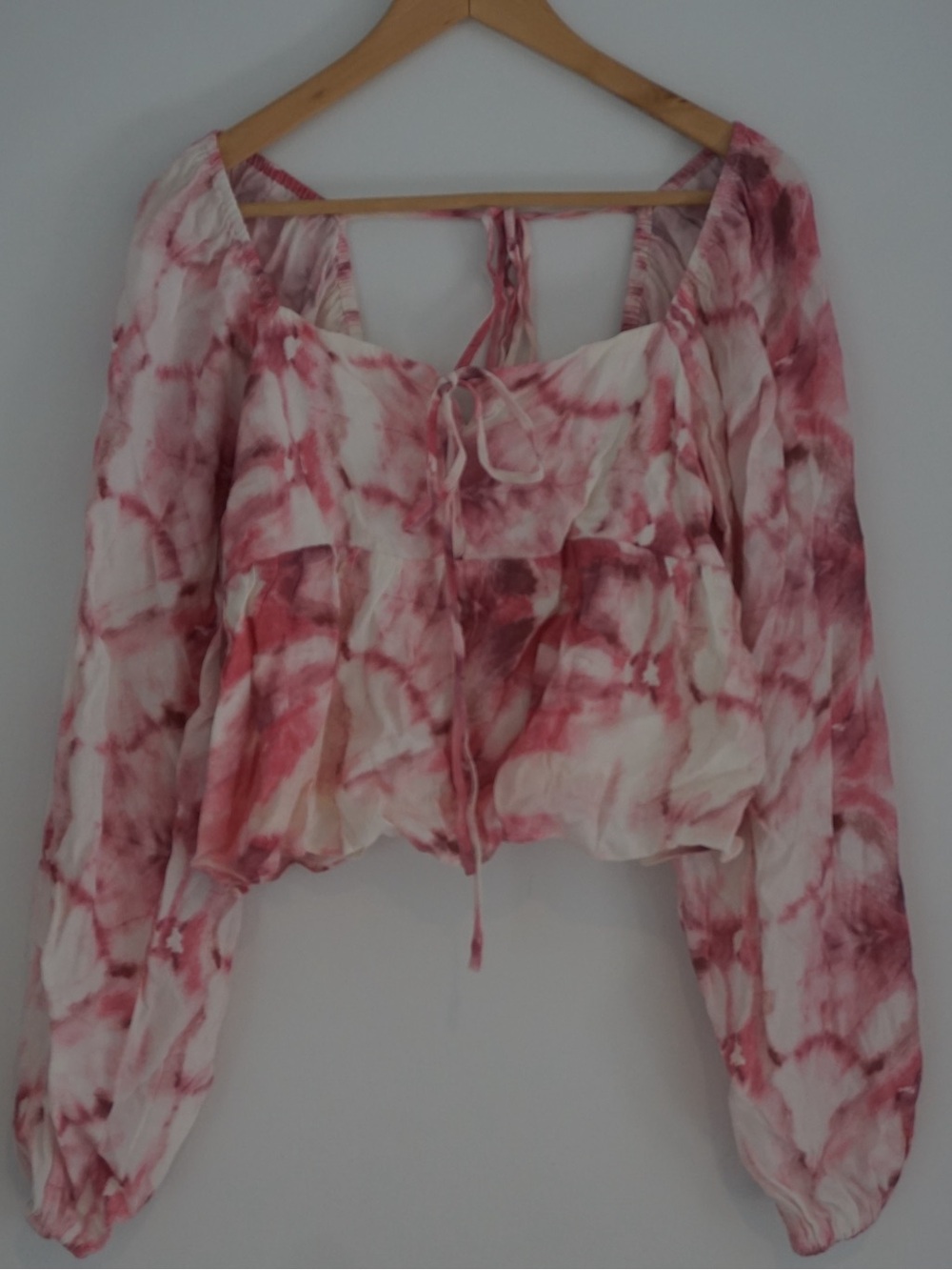 Lucy Paris Pink Tie-Dye Peasant Blouse